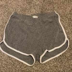 Grey shorts with white lining